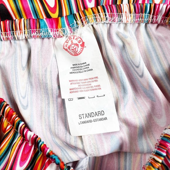 Rubies costume flared bellbottom pants psychedelic pink rainbow neon One Size OS - Picture 4 of 5